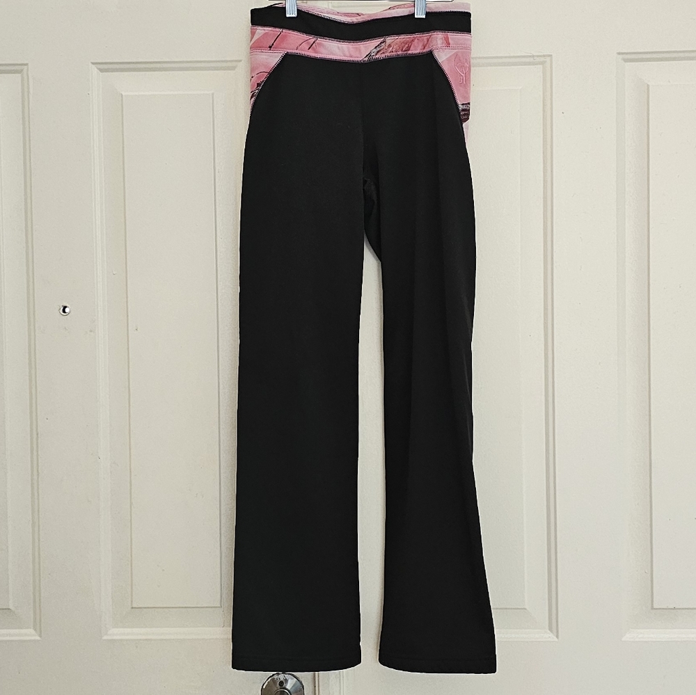 Huntworth Ladies Active Black And Pink Camo Pants Size Medium